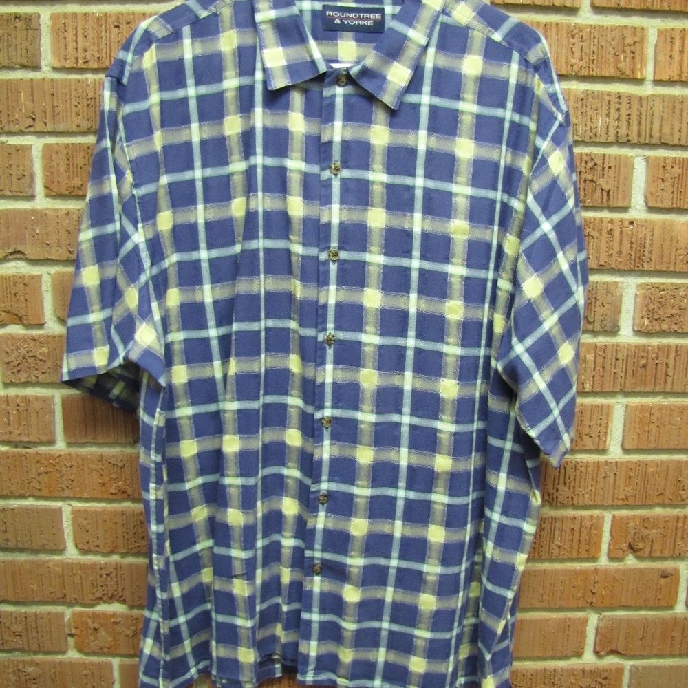 ROUNDTREE & YORKE SHORT SLEEVE BUTTONDOWN SHIRT XG